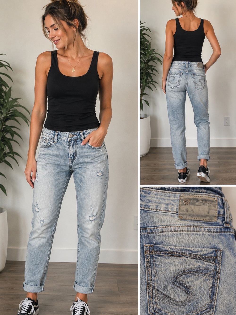 Silver Jeans Light Wash Boyfriend Jeans